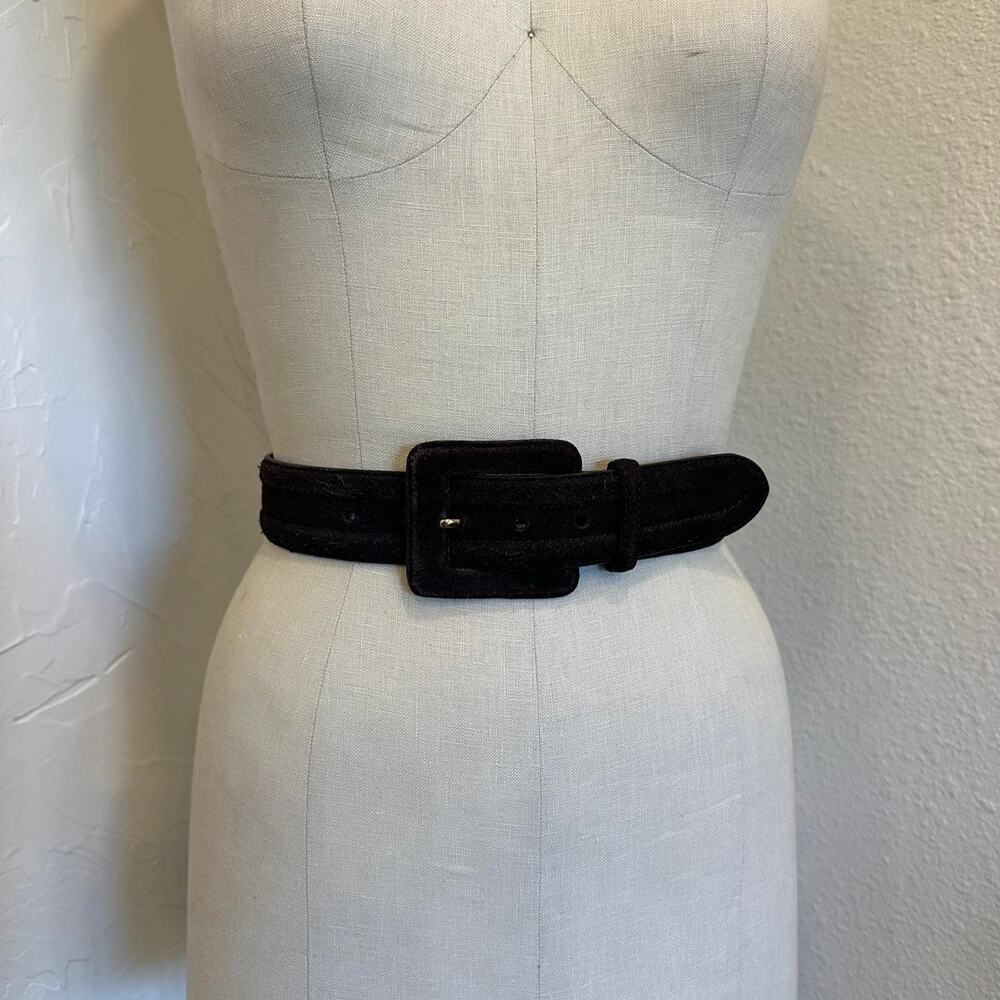 Lauren Ralph Lauren Women’s M Chocolate Brown Suede Leather Belt Chunky Vintage